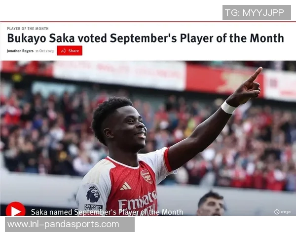 萨卡凭出色表现荣膺阿森纳战胜狼队的全场最佳球员称号